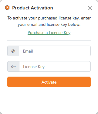 Activate License Key Dialog