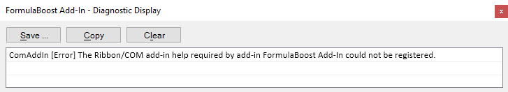 Ribbon/COM add-in could not be registered